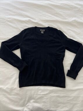 Banana Republic Black Wool V-Neck Sweater